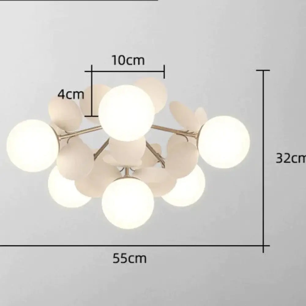 Bedroom Lamps Warm And Romantic Creative Online Celebrity Ins Petal Ceiling Lamp White / 6 Heads No