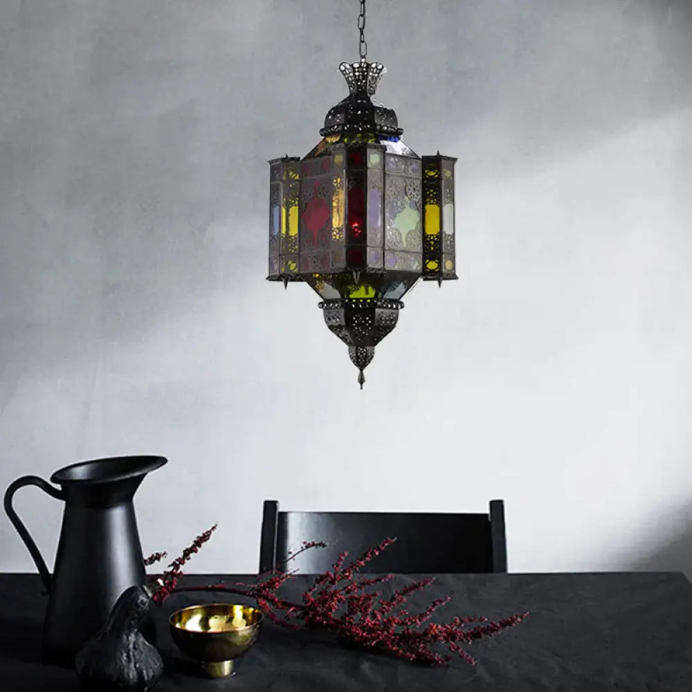 Black 8 - Light Pendant Lighting Arab Style Metal Castle Chandelier Ceiling Lamp For Living Room