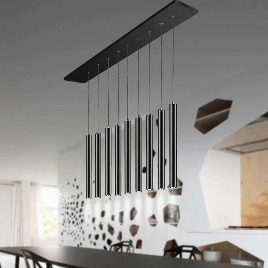 Black Industrial Pendant Lights Long Tube Hanging Lamp For Living Room Home Light Fixtures Decor