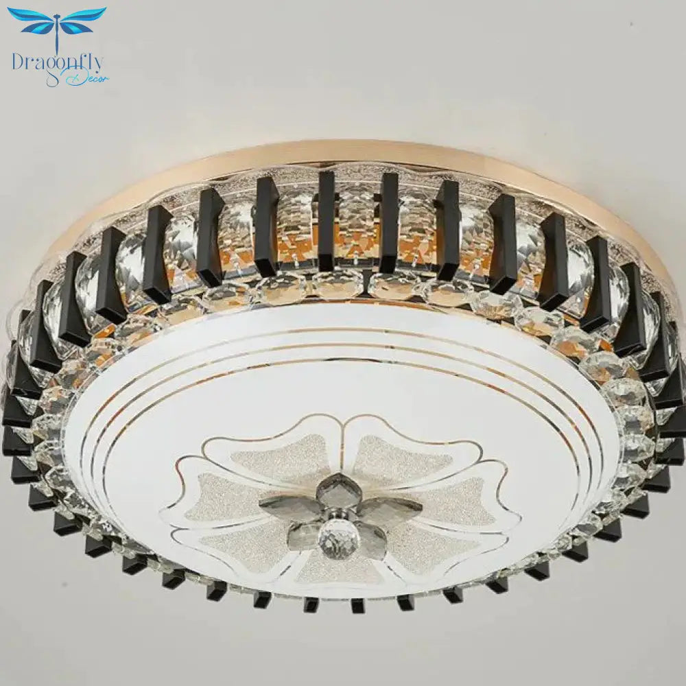 Black Luxury Crystal Bedroom Ceiling Lamp