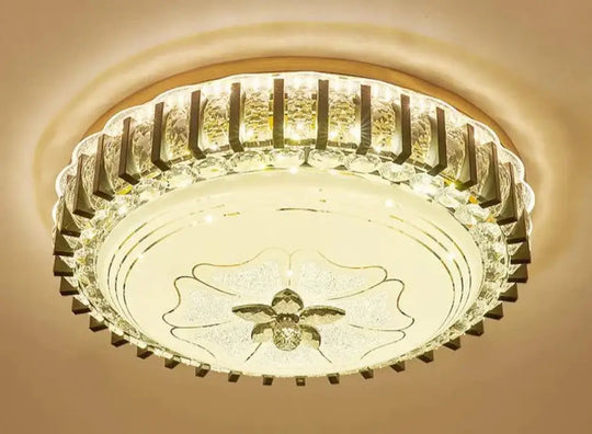 Black Luxury Crystal Bedroom Ceiling Lamp Trichromatic Light