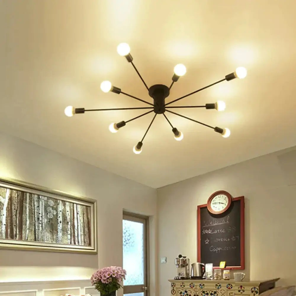 Black Retro Vintage Ceiling Lights Kitchen Fixtures For Dining Living Room Coffee Restaurant Lamp