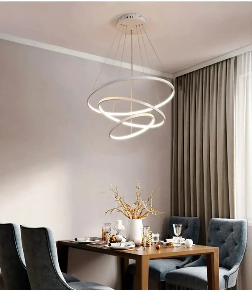 Black White Frame Led Pendant Lights For The Kitchen Dining Room Modern Hanging Lamps Abajour