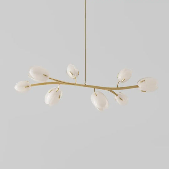 Bloom - Designer Minimalist Flower Bud Chandelier For Living Room And Dining 8Heads White Pendant