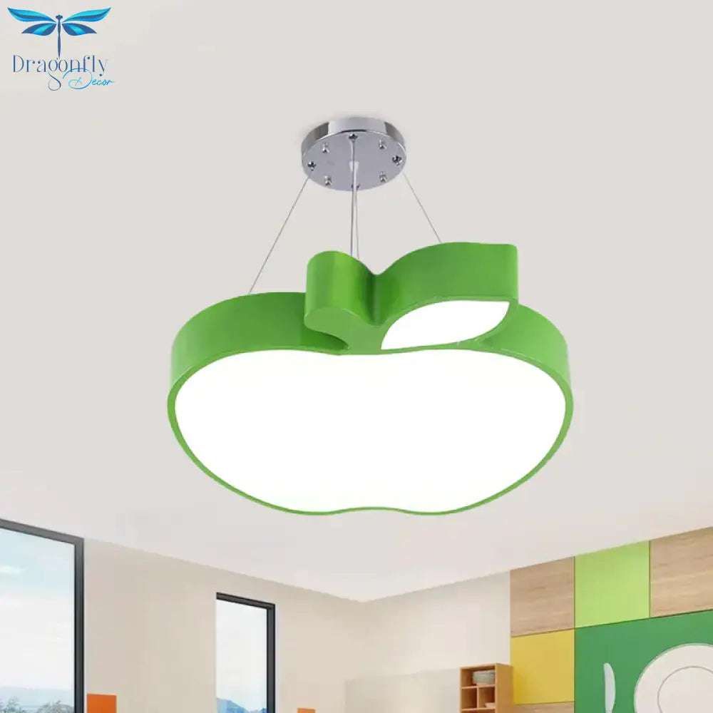 Blue/Yellow/Green Apple Ceiling Pendant Simplicity Led Acrylic Chandelier Lighting For Kids Room