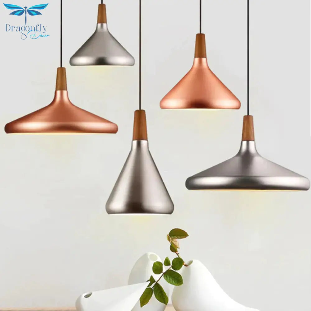 Brushed Gold/Silver Modern Pendant Lights Industrial Kitchen Lamp Shade Light For Dining Room