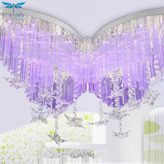 Butterfly Lamp Children’s Room Light In The Bedroom Red Blue And Violet Led Remote Control Can
