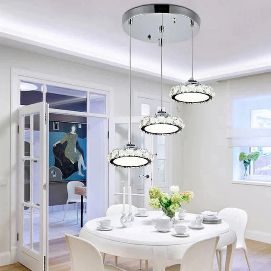 Home Dining Chandelier Single - Headed Three - Headed Round Rectangular Disc Crystal Small Pendant