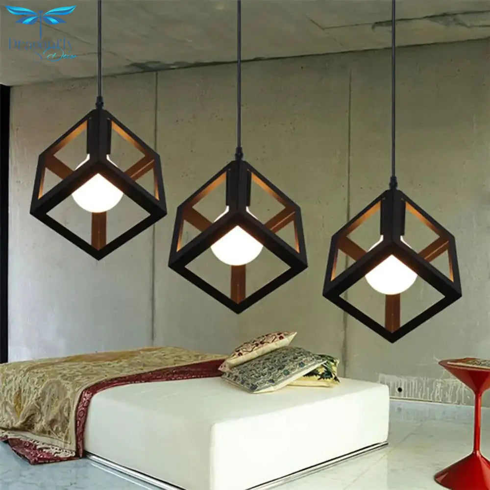 Carbon Steel Bedroom Dinning Room Pendant Lamp E27 Industrial Vintage Lamparas For Home Lighting