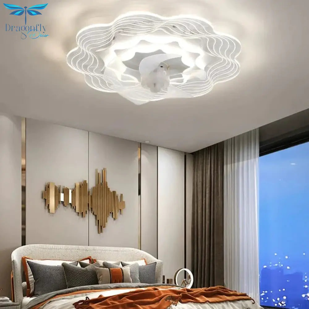 Ceiling Fan Lamp Bedroom Restaurant Creative Personality Ultra - Thin Invisible With