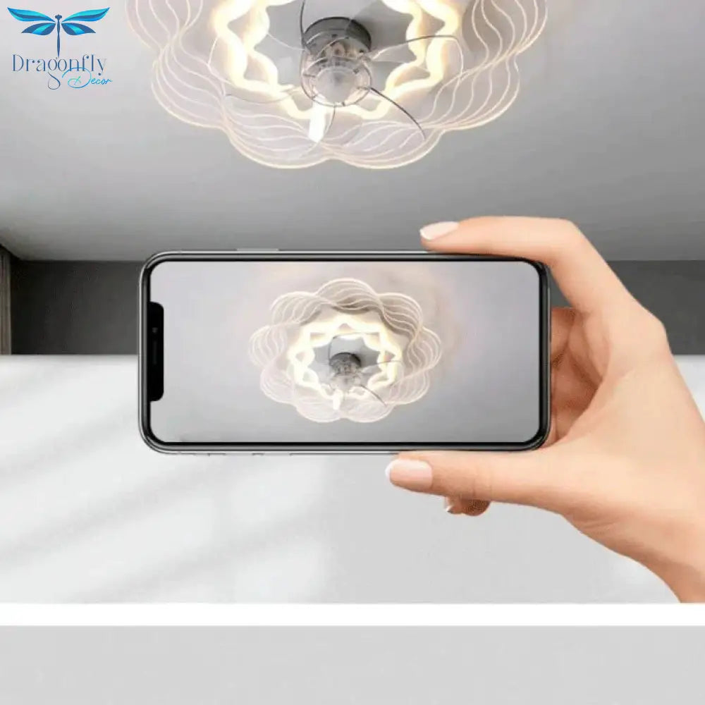 Ceiling Fan Lamp Bedroom Restaurant Creative Personality Ultra - Thin Invisible With