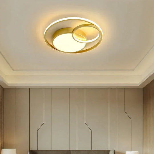 Ceiling Lamp Led Bedroom Simple Light Luxury Creative Warm Romantic Master Gold / Dia40Cm Tri -