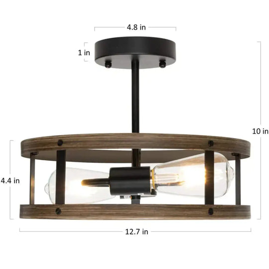 Ceiling Lamp Retro Industrial Wind Embedded Living Room Dining Bedroom Ceiling Lamp As Show / B -