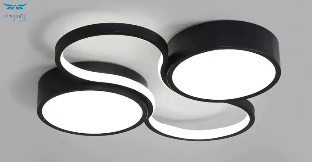 Ceiling Lamp White Or Black Frame For Home Lighting Living Room 34W 48W Lampara Techo Modern