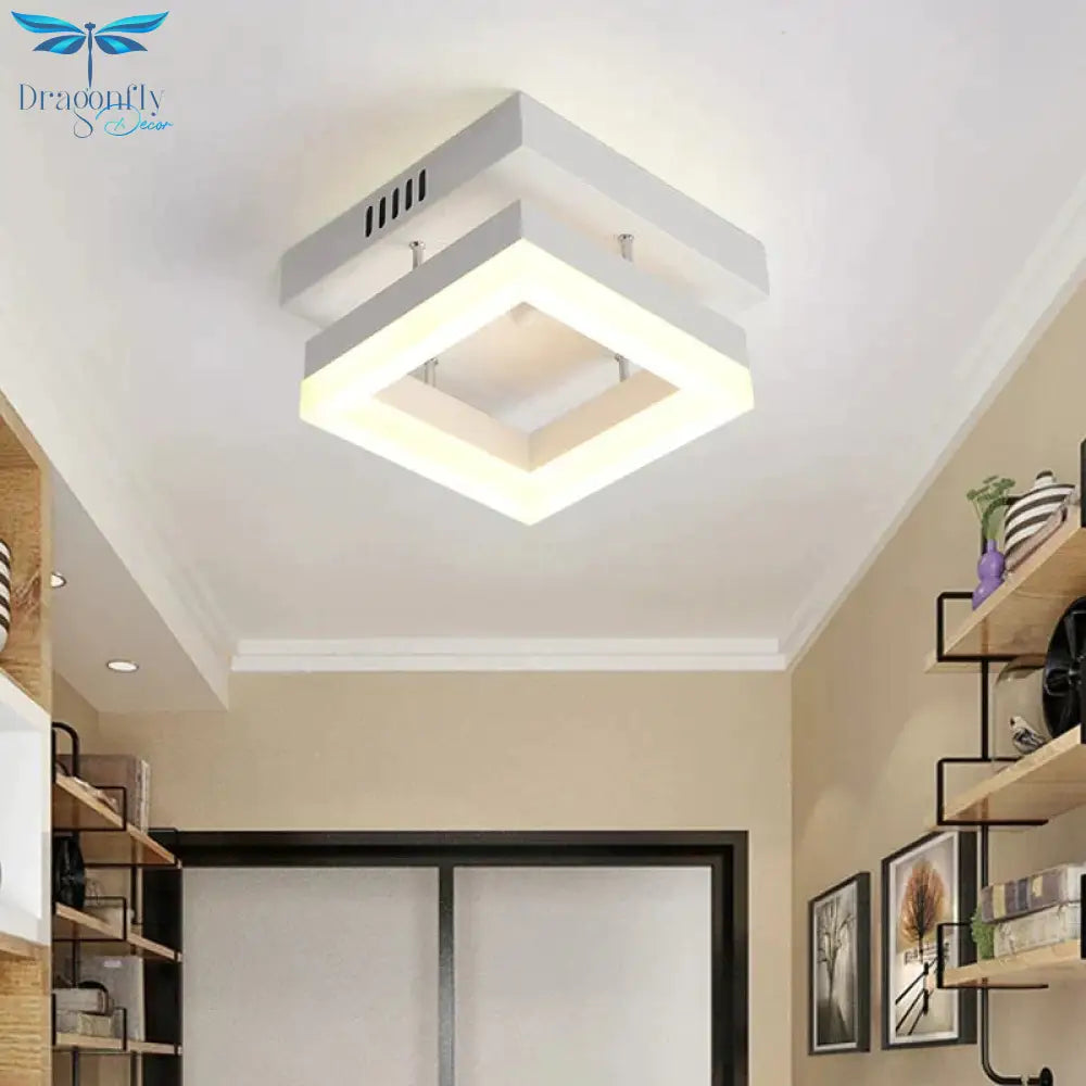 Ceiling Light Modern Led Corridor Lamp For Bathroom Living Room Round Square Iron Lighting