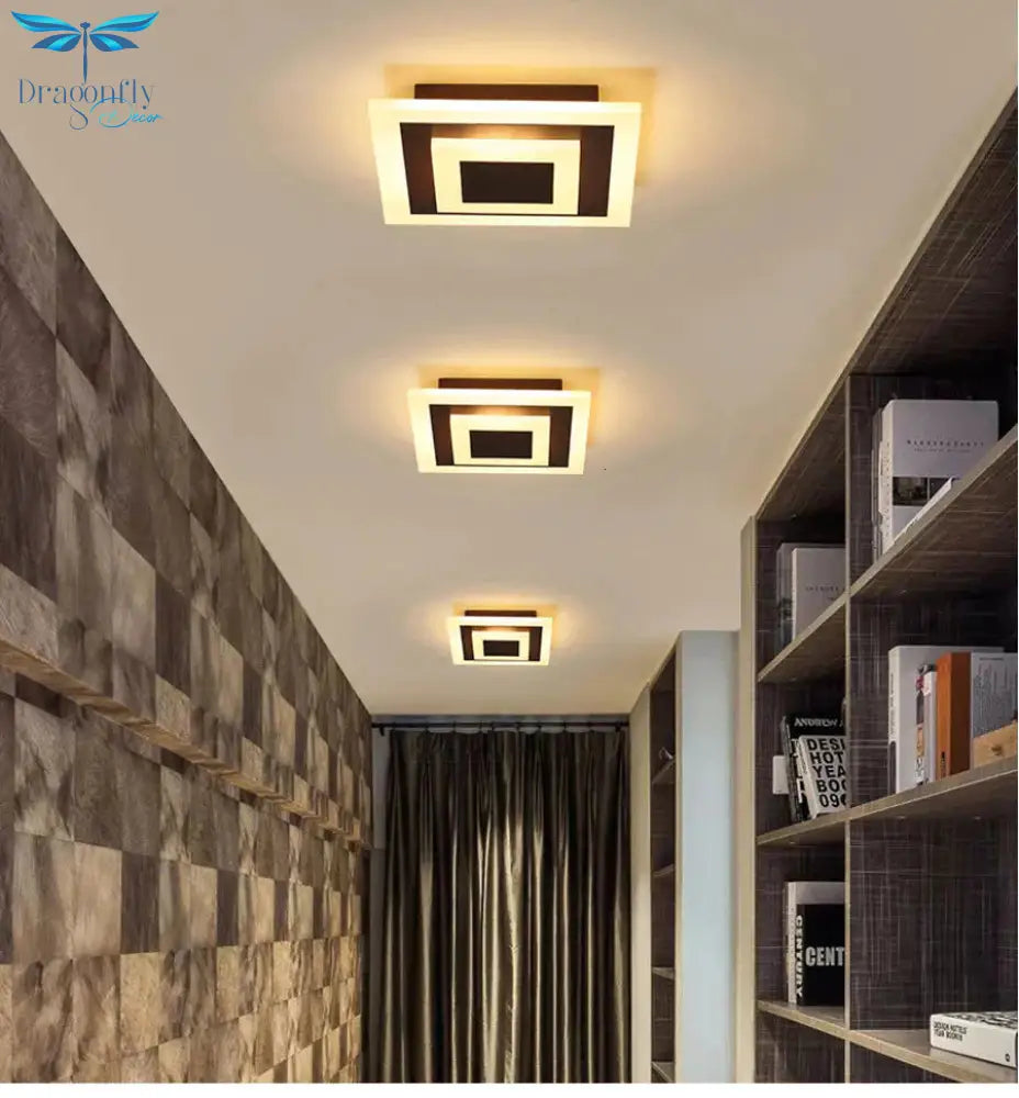 Ceiling Light Modern Led Corridor Lamp For Bathroom Living Room Round Square Iron Lighting