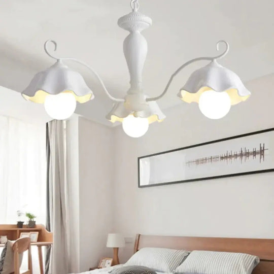 Ceramic White Pendant Lamp Flower 3/6/8 Lights Classic Chandelier Light Fixture For Living Room 3 /
