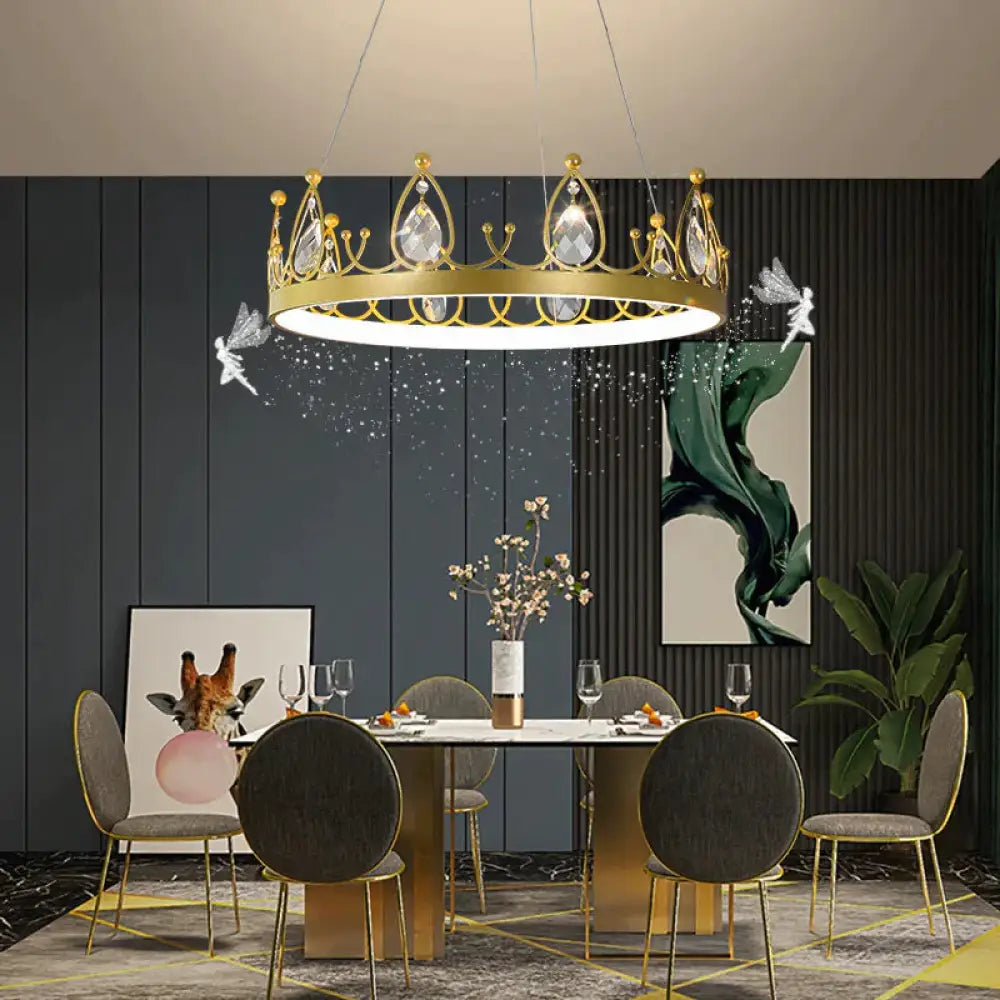 Chandelier Crown Luxury Living Room Bedroom Crystal Lamp Dia80Cm / White Light Pendant