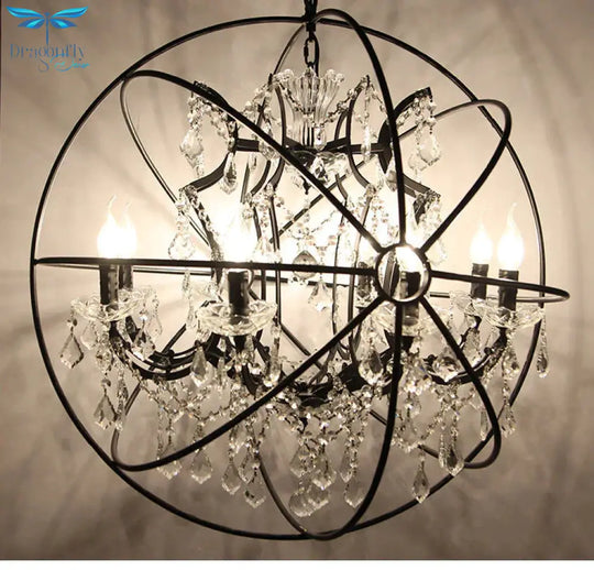 Chandelier Round Crystal Lamp Staircase Restaurant Bar Decoration Clothing Store Retro Living Room