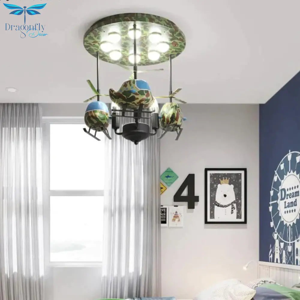 Chandeliers For Bedroom Room Bear Lamp 3/5/6 Heads Decorative Lampshade Baby Child With Remote