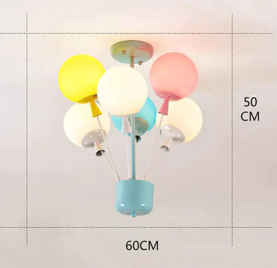 Children’s Room Lamp Balloon Creative Dream Cartoon Ceiling Multicolor / 6 Heads White Light