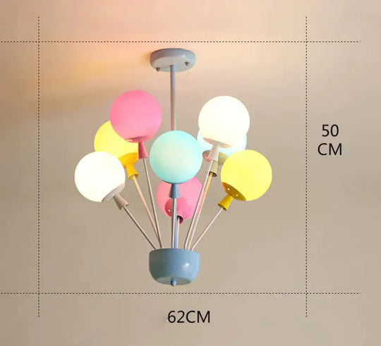 Children’s Room Lamp Balloon Creative Dream Cartoon Ceiling Multicolor / 8 Heads White Light
