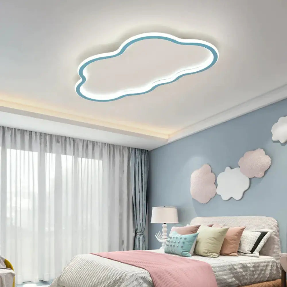 Children’s Room Lamp Bedroom Ceiling Led Creative Personality Boys And Girls Nordic Cloud Blue /