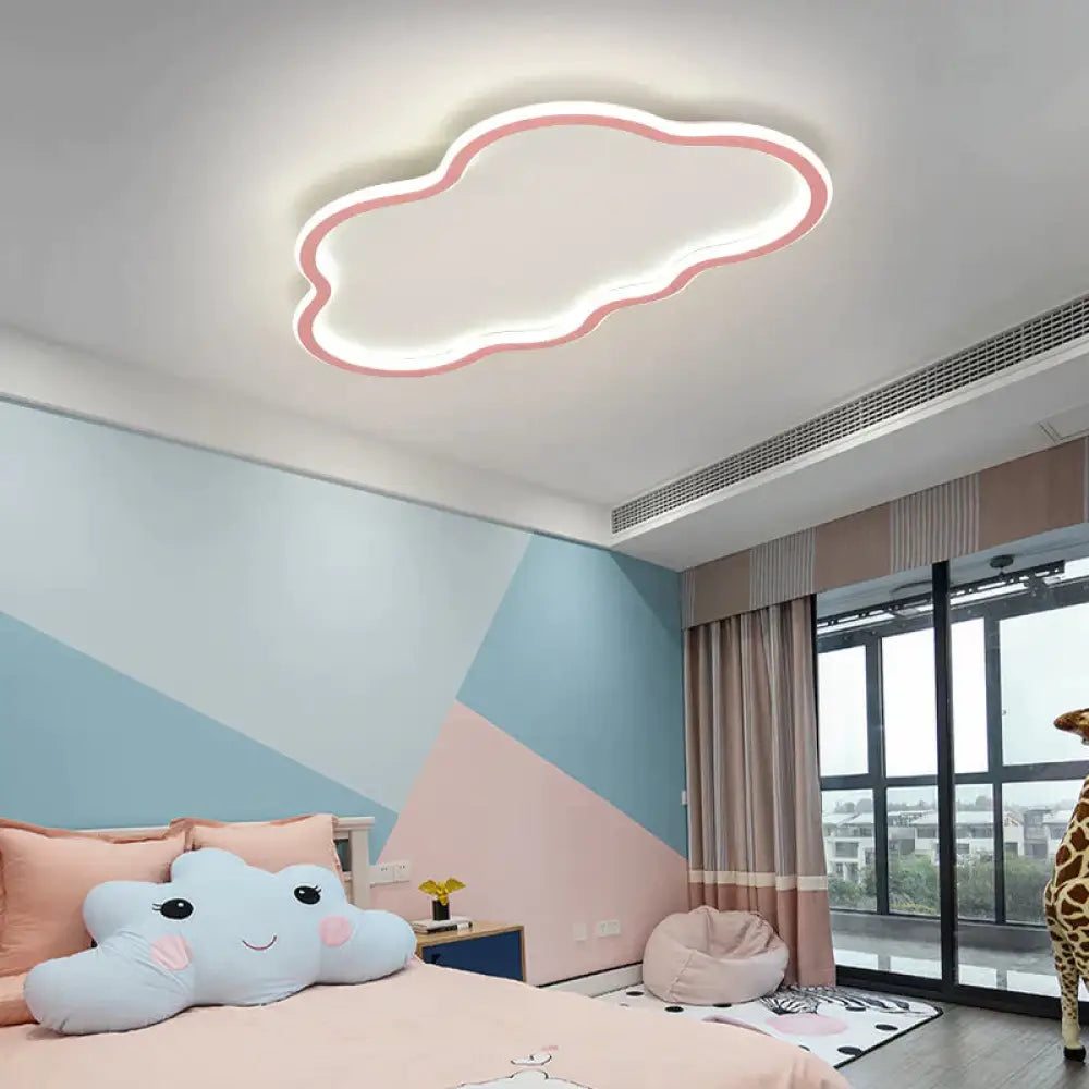 Children’s Room Lamp Bedroom Ceiling Led Creative Personality Boys And Girls Nordic Cloud Pink /