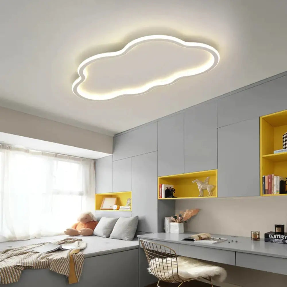 Children’s Room Lamp Bedroom Ceiling Led Creative Personality Boys And Girls Nordic Cloud White /