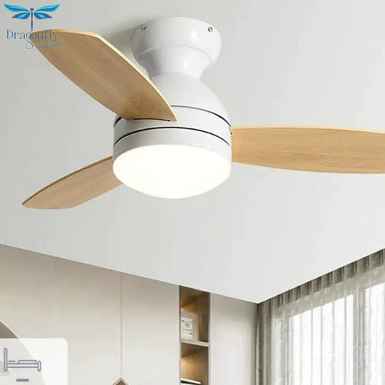 Children’s Wooden Leaf Fan Lamp Simple Living Room Dining Electric Chandelier Pendant