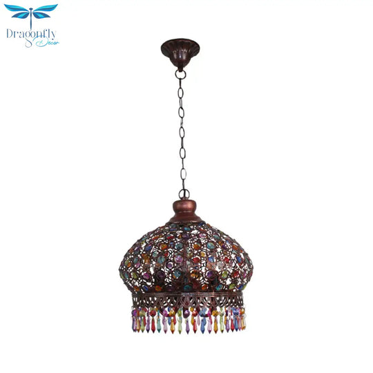 Classic Dome Chandelier Light Fixture Decorative 3 Lights Living Room Hanging Lamp In