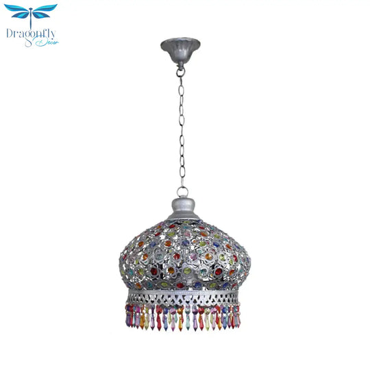 Classic Dome Chandelier Light Fixture Decorative 3 Lights Living Room Hanging Lamp In