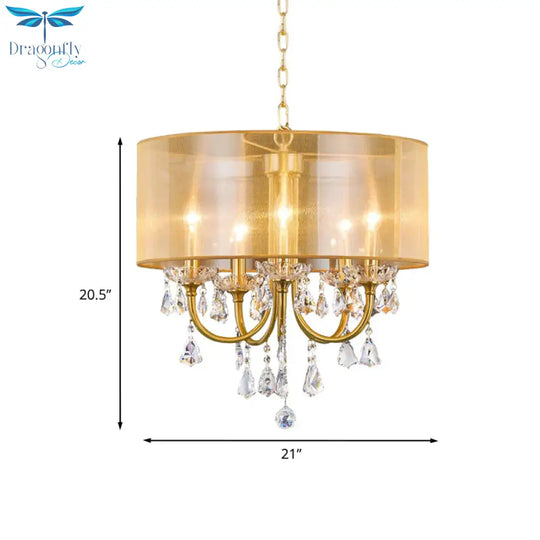 Clear Crystal Glass Candle Ceiling Pendant Light Warehouse 5 Lights Dining Room Chandelier With