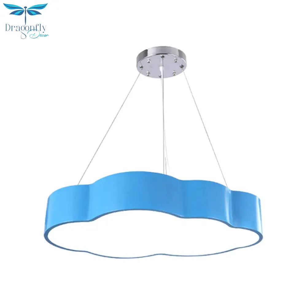 Cloud Corridor Ceiling Pendant Acrylic Macaron Led Suspension Lighting In Red/Yellow/Green