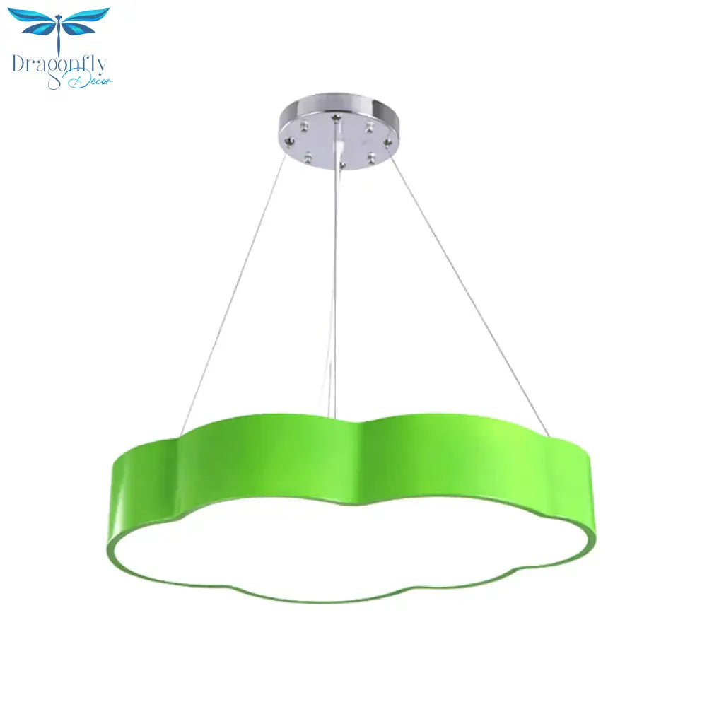 Cloud Corridor Ceiling Pendant Acrylic Macaron Led Suspension Lighting In Red/Yellow/Green