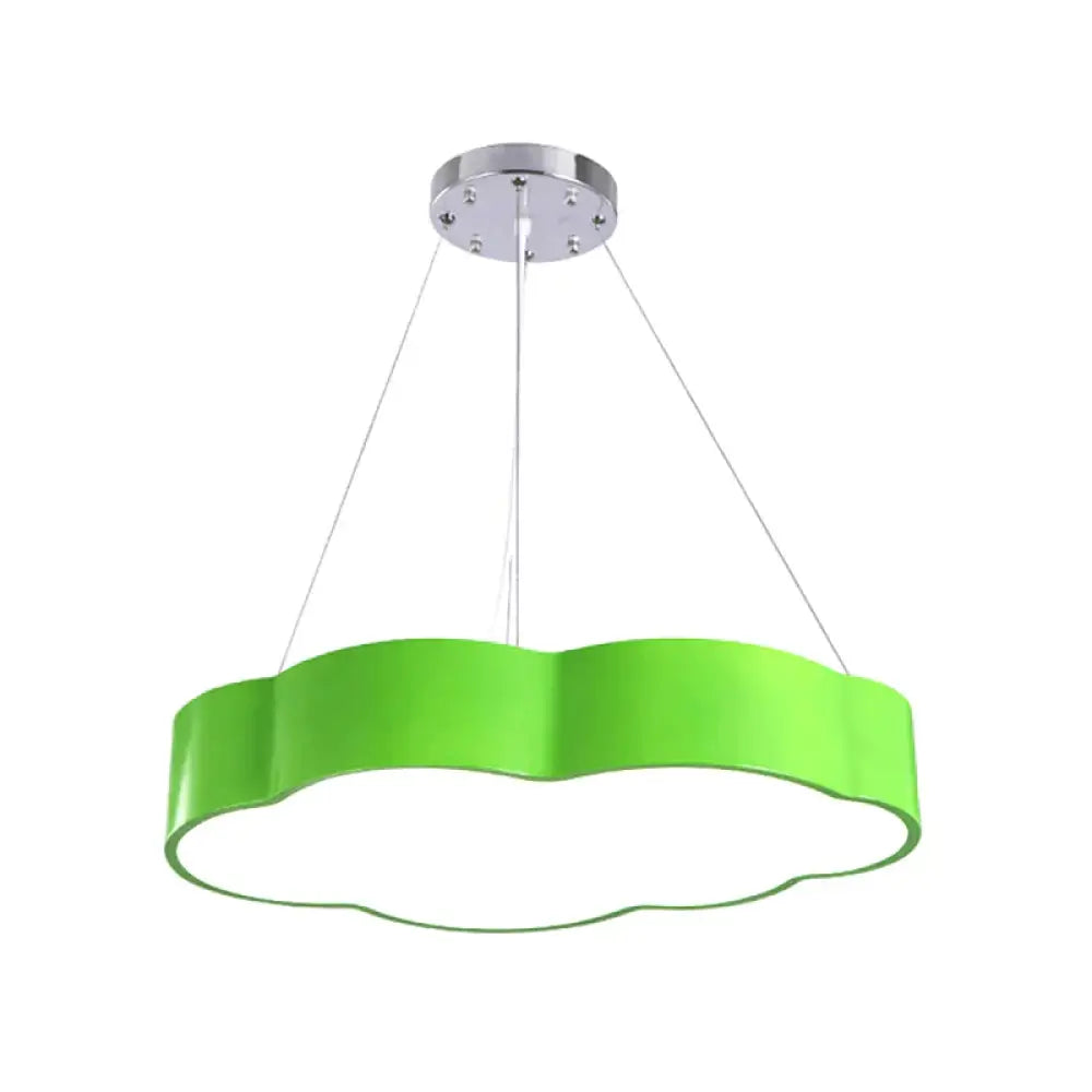 Cloud Corridor Ceiling Pendant Acrylic Macaron Led Suspension Lighting In Red/Yellow/Green