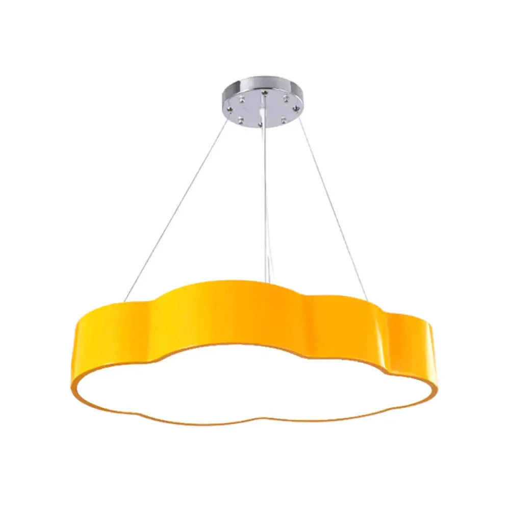 Cloud Corridor Ceiling Pendant Acrylic Macaron Led Suspension Lighting In Red/Yellow/Green
