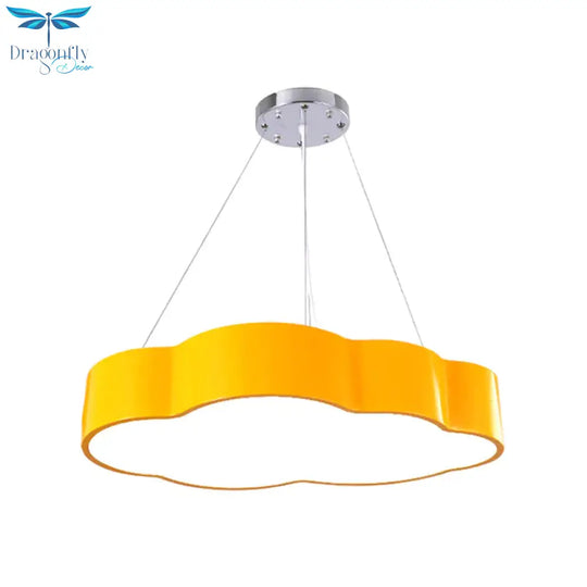 Cloud Corridor Ceiling Pendant Acrylic Macaron Led Suspension Lighting In Red/Yellow/Green