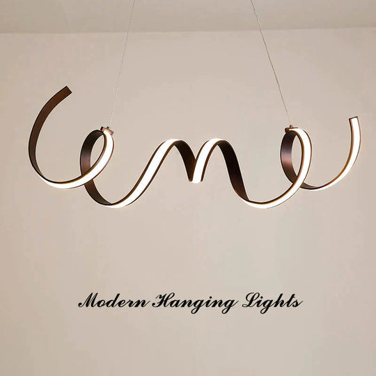 Coffee Finish Modern Led Pendant Lights For Living Room Dining Kitchen Acrylic Aluminum Body Lamp