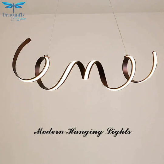 Coffee Finish Modern Led Pendant Lights For Living Room Dining Kitchen Acrylic Aluminum Body Lamp