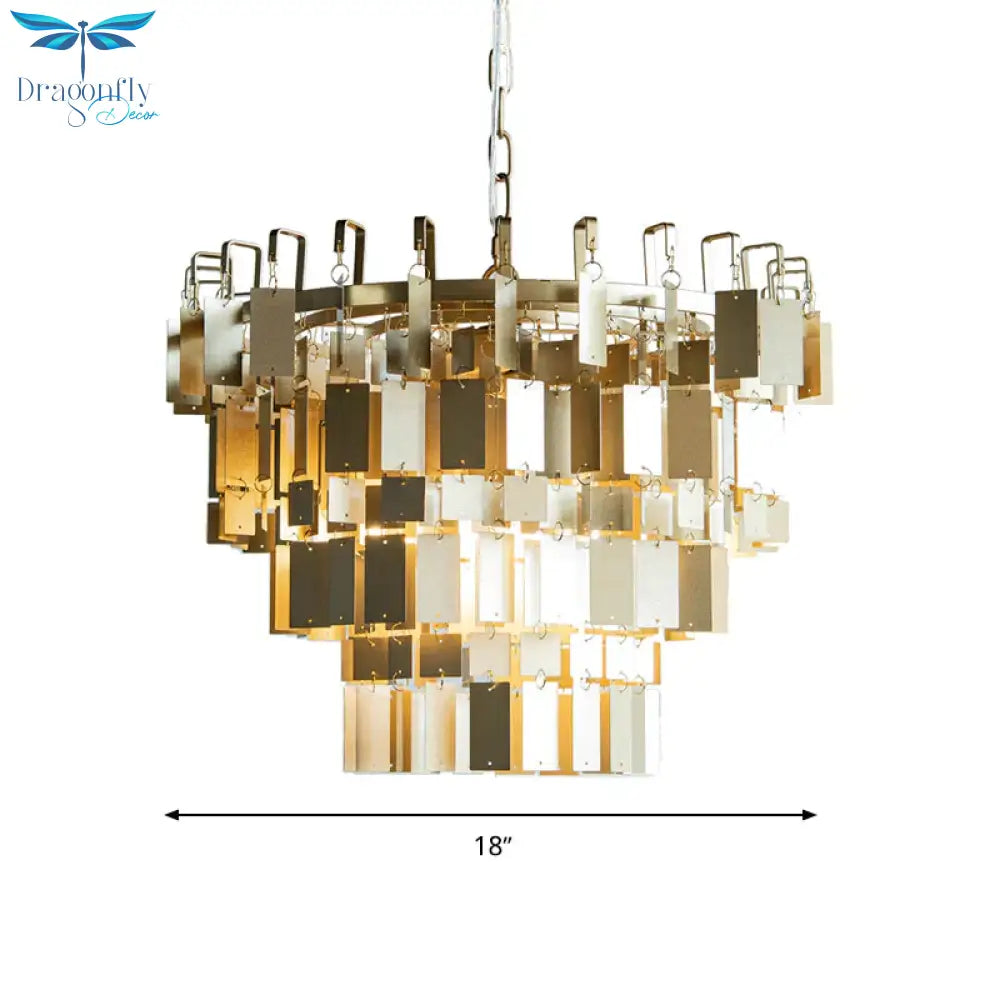 Colonial Style Metal Tiered Brass Hanging Light Or Living Room