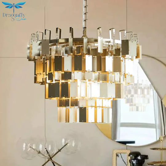 Colonial Style Metal Tiered Brass Hanging Light Or Living Room