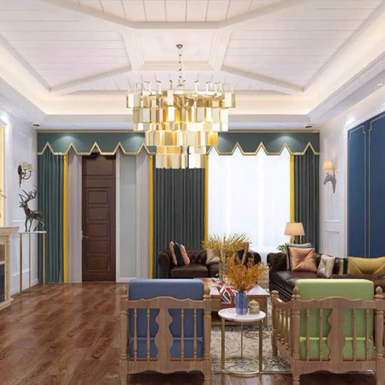 Colonial Style Metal Tiered Brass Hanging Light Or Living Room