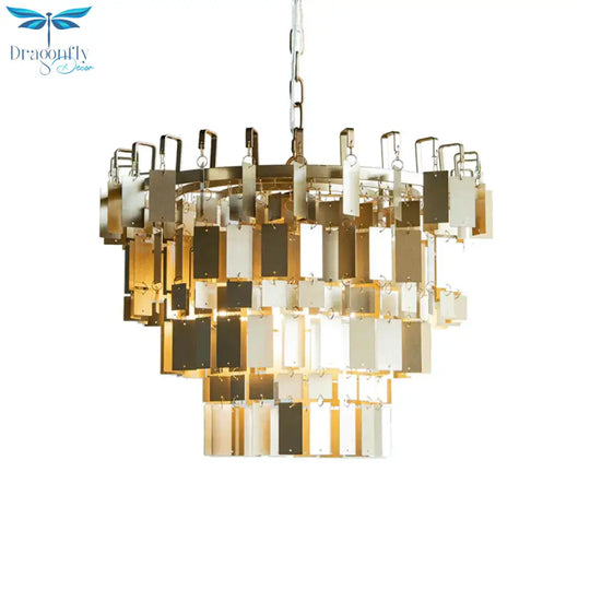 Colonial Style Metal Tiered Brass Hanging Light Or Living Room