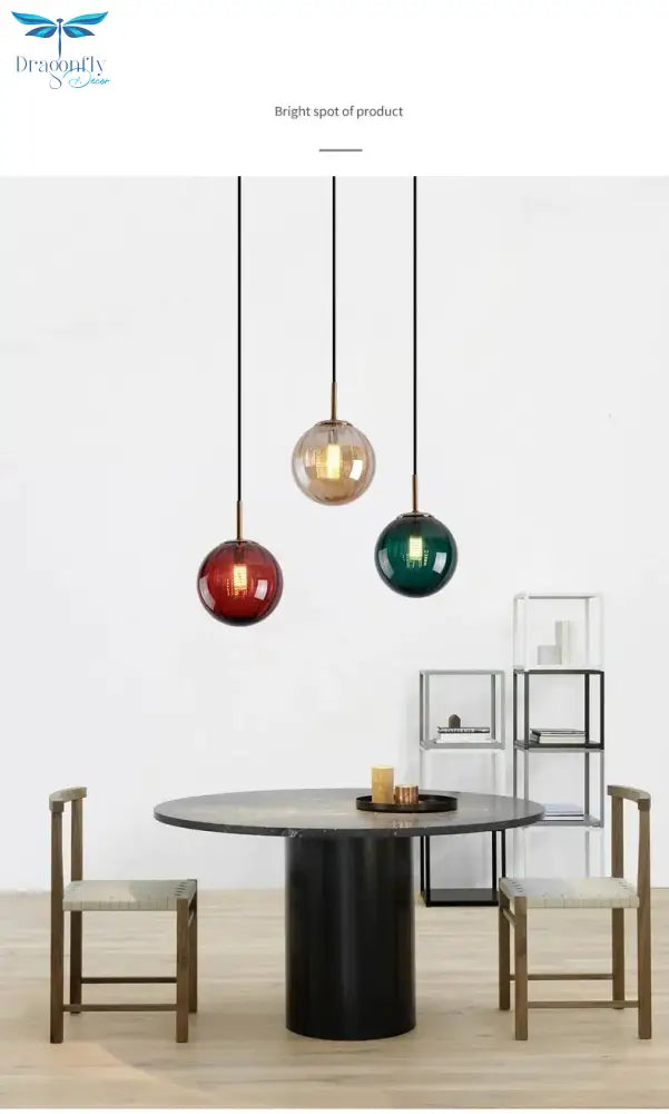 Colorful Glass Ball Bedroom Bedside Small Chandelier Creative Restaurant Bar Window Personality