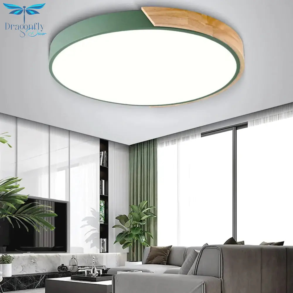 Colorful Nordic Wood Led Ceiling Lights