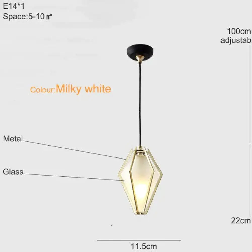 Contemporary Multicolored Glass Pendant Lamp For Various Settings White 11.5