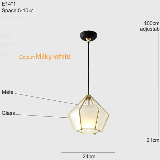 Contemporary Multicolored Glass Pendant Lamp For Various Settings White 24