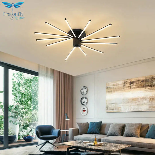 Contemporary Simple Creative Living Room Led Revolving Fireworks Ceiling