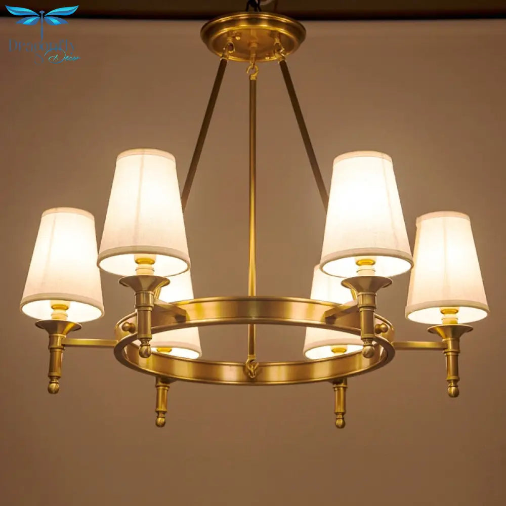 Copper Round 6 - 8 Light Chandelier For Bedroom Kitchen Dining Room Living Pendant Lighting
